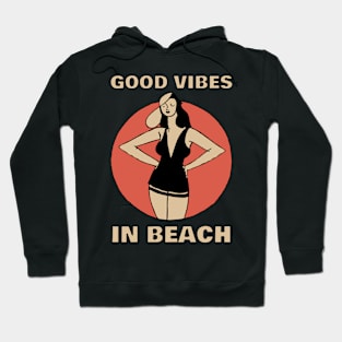 Retro Beach Beauty Sunset Hoodie